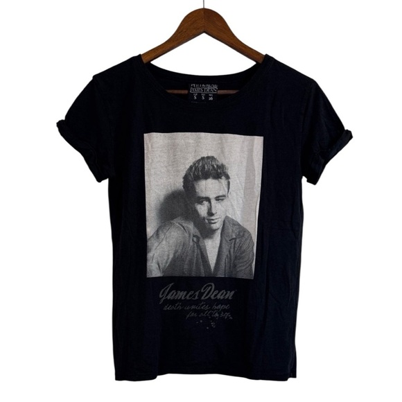 Pull&Bear Woman’s Black Vintage James Dean Graphic Tee - Picture 1 of 5